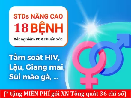 Gói xét nghiệm 18 chỉ số bệnh STD / STI (+36 chỉ số xét nghiệm tổng quát) 1.999.000 đồng